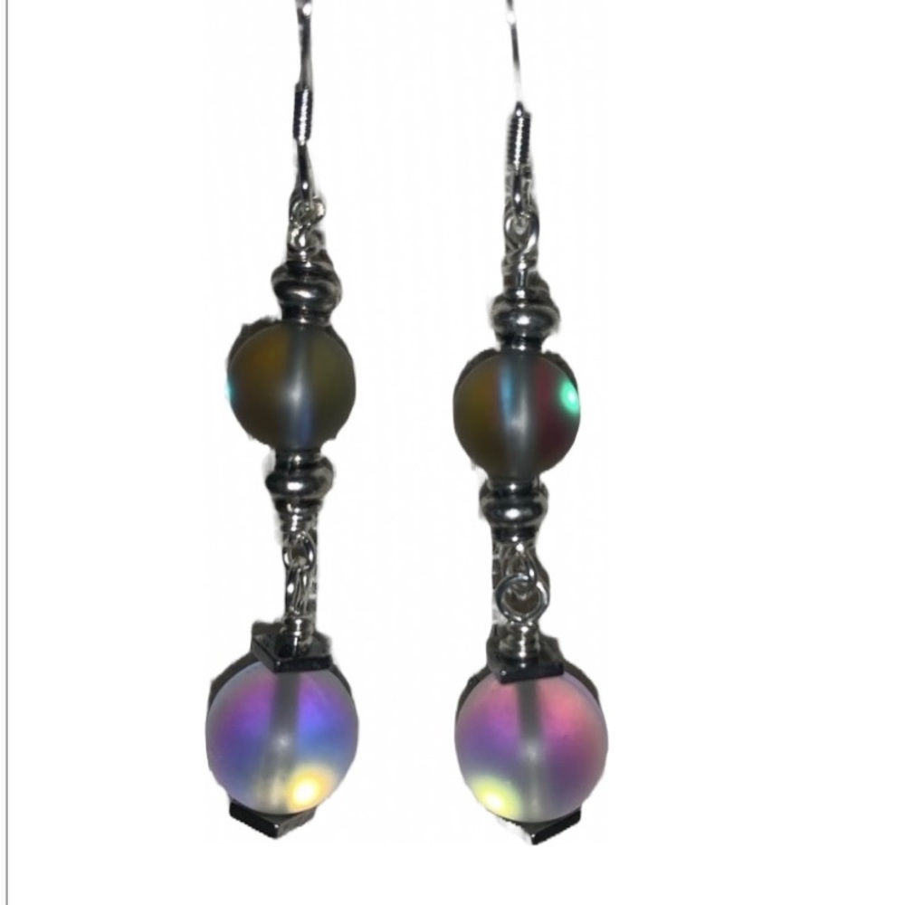 Mystic Aura Quartz earrings. Handmade - Picture 5 of 6